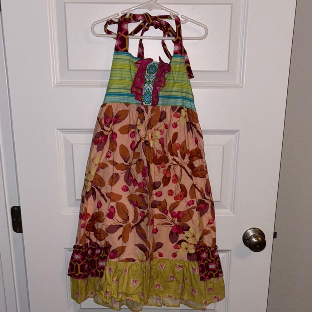 Floral Halter Dress with Colorful Patterns
